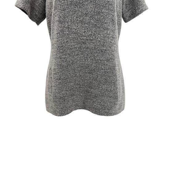 Lela Rose Boucle Short Sleeve Top Blouse Zip Back Wool Blend Gray Size 6 - Picture 4 of 12